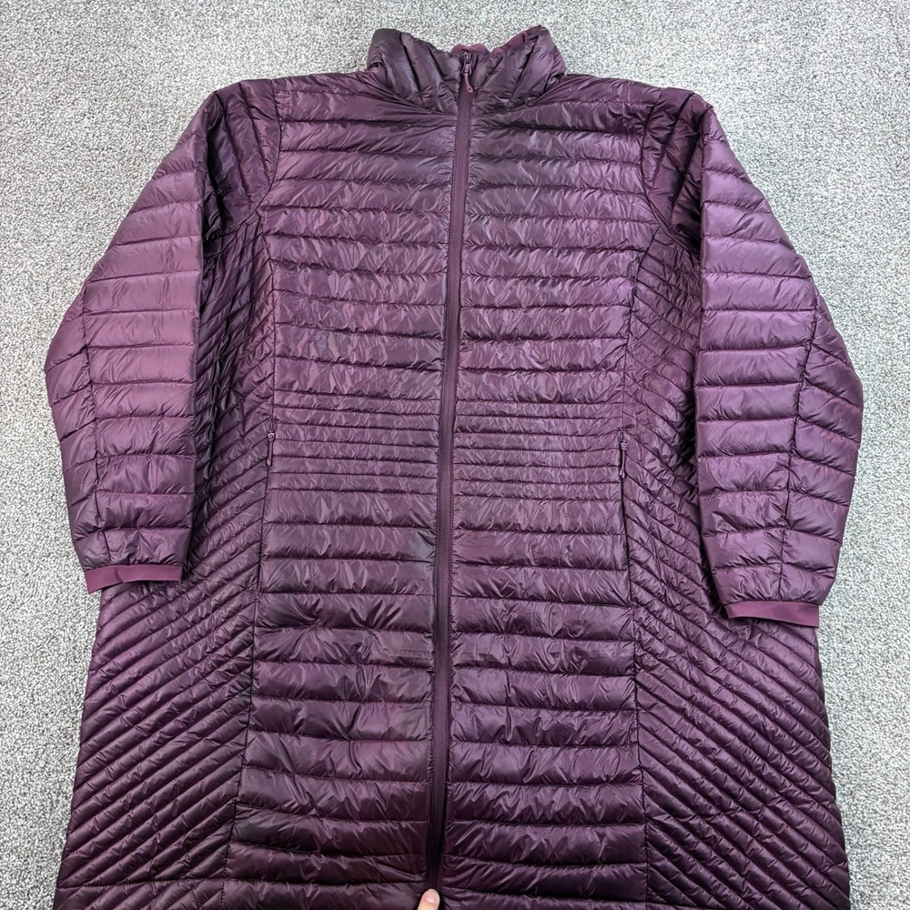 Duluth Trading Puffer Parka Jacket Women's 3XL Purple Down Pertex Quantum Long